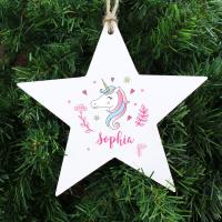 Personalised Unicorn Wooden Star Decoration Extra Image 2 Preview